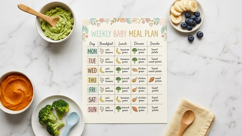 Weekly baby meal plan preview